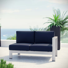 Load image into Gallery viewer, Shore Right-Arm Corner Sectional Outdoor Patio Aluminum Loveseat by Modway
