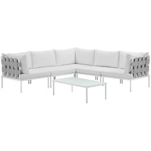 Load image into Gallery viewer, Harmony 6 Piece Outdoor Patio Aluminum Sectional Sofa Set by Modway
