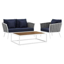 Load image into Gallery viewer, Stance 3 Piece Outdoor Patio Aluminum Sectional Sofa Set by Modway
