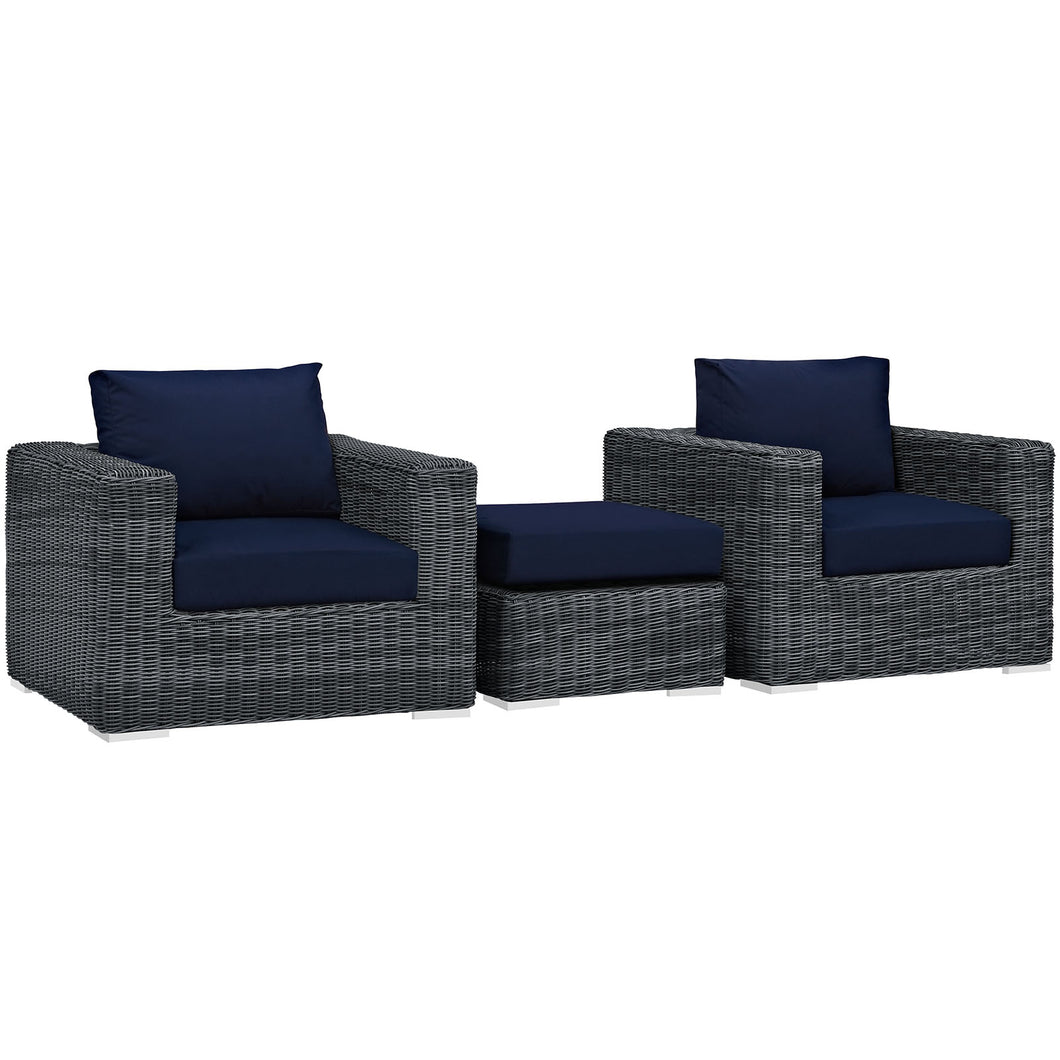 Summon 3 Piece Outdoor Patio Sunbrella¨ Sectional Set by Modway