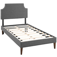 Load image into Gallery viewer, Corene Fabric Twin Platform Bed with Squared Tapered Legs by Modway

