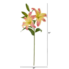 Load image into Gallery viewer, 31&quot; Rubrum Lily Artificial Flower (Set of 3)
