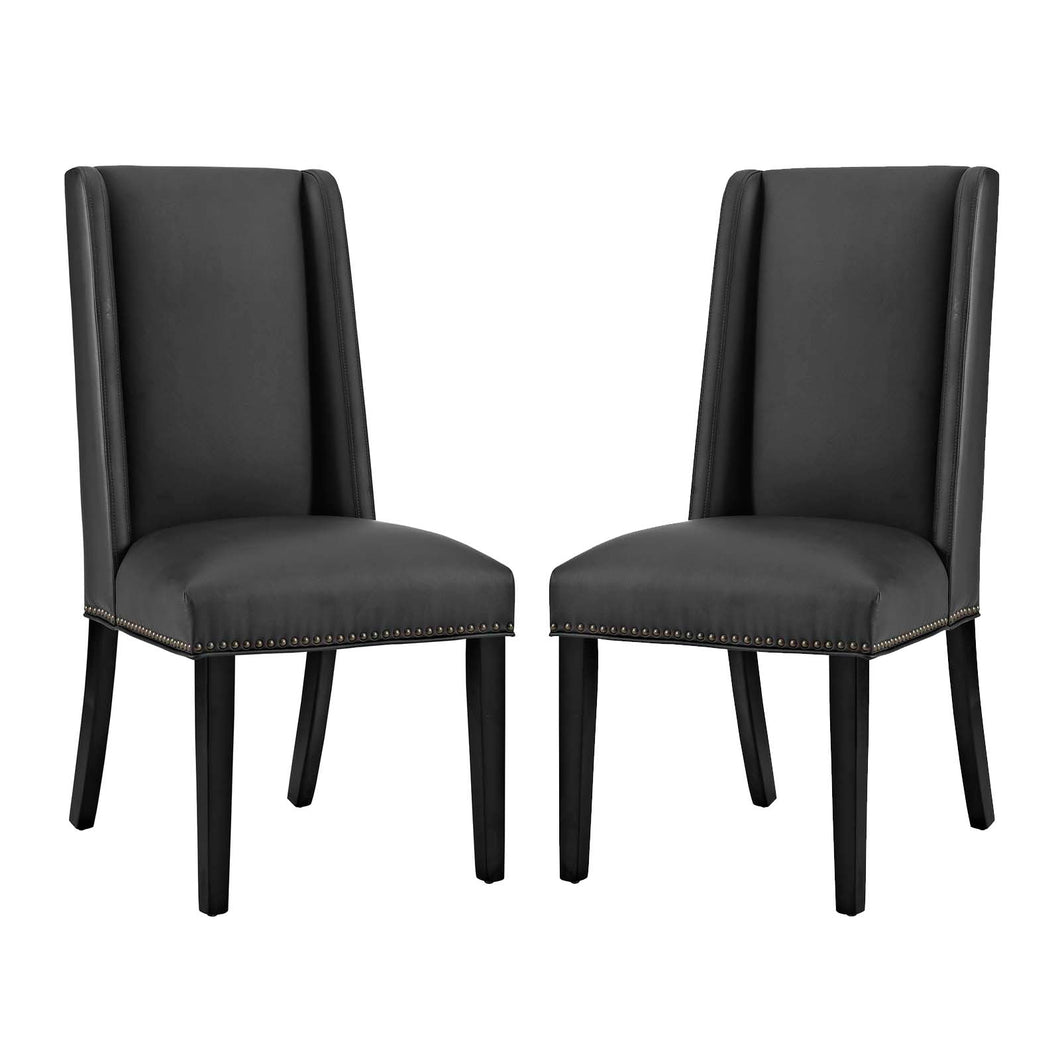 Baron Vinyl Dining Chair Set of 2 by Modway