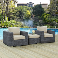 Load image into Gallery viewer, Summon 3 Piece Outdoor Patio Sunbrella¨ Sectional Set by Modway
