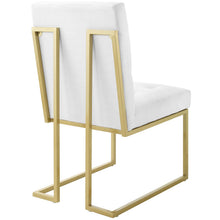 Load image into Gallery viewer, Privy Gold Stainless Steel Upholstered Fabric Dining Accent Chair by Modway
