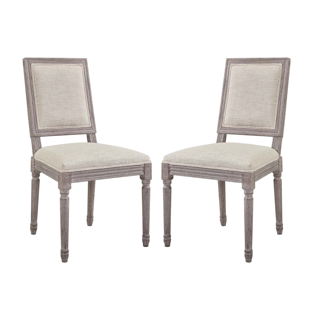 Court Upholstered Fabric Dining Side Chair Set of 2 by Modway