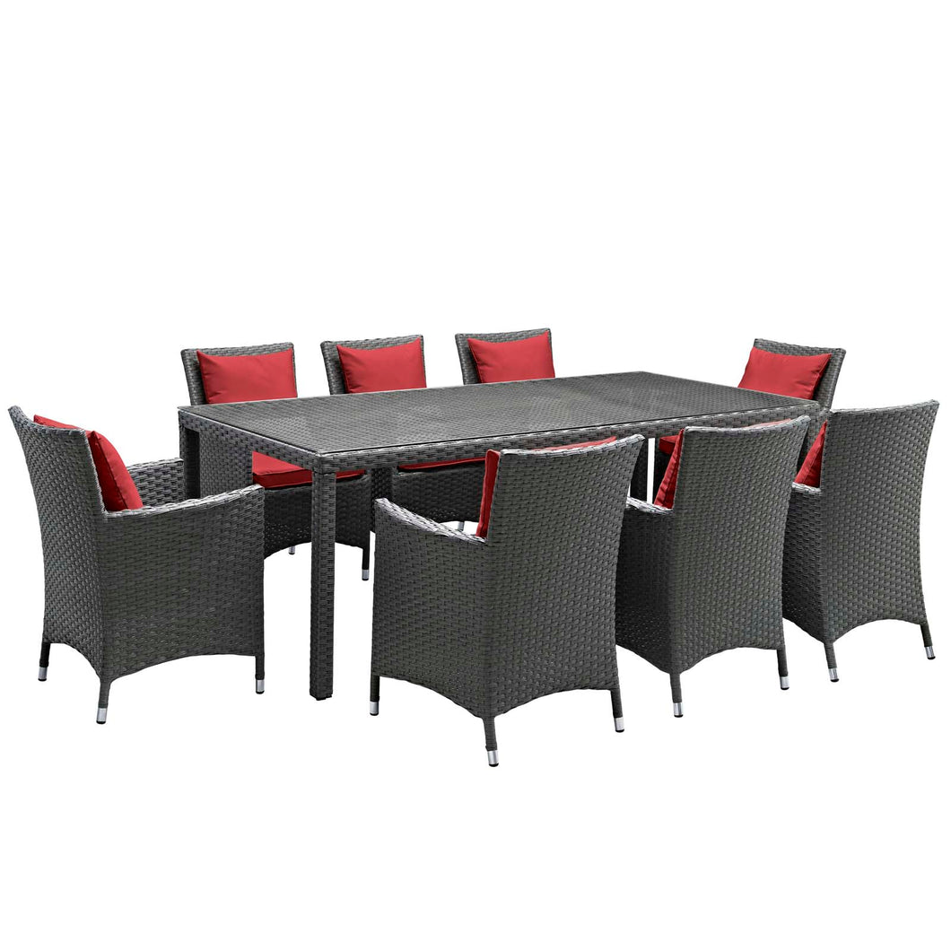 Sojourn 9 Piece Outdoor Patio Sunbrella¨ Dining Set by Modway