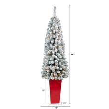Load image into Gallery viewer, 4.5' Flocked Pencil Artificial Christmas Tree w/ 100 Clear Lights &amp; 216 Bendable
