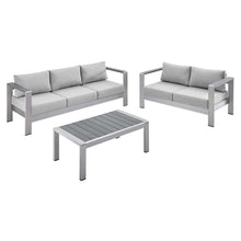 Load image into Gallery viewer, Shore 3 Piece Sunbrella¨ Fabric Outdoor Patio Aluminum Set by Modway
