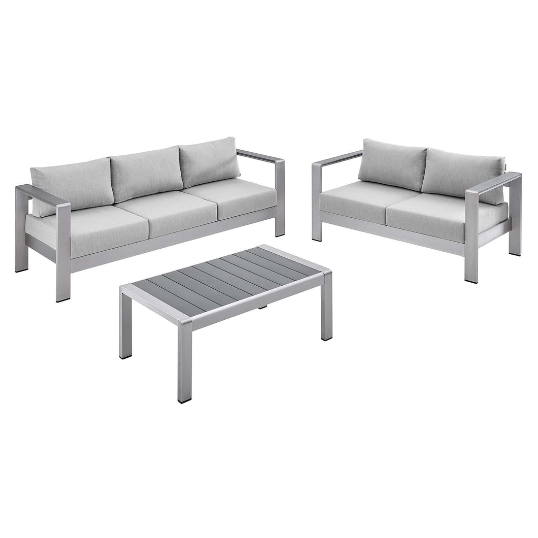 Shore 3 Piece Sunbrella¨ Fabric Outdoor Patio Aluminum Set by Modway