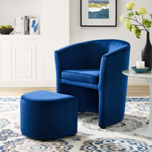 Load image into Gallery viewer, Divulge Performance Velvet Arm Chair and Ottoman Set by Modway
