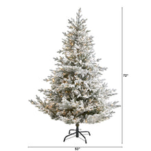 Load image into Gallery viewer, 6&#39; Flocked Fraser Fir Artificial Christmas Tree with 500 Warm White Lights
