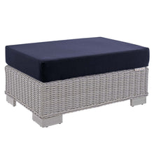 Load image into Gallery viewer, Conway 2-Piece Sunbrella¨ Outdoor Patio Wicker Rattan Armchair and Ottoman Set by Modway
