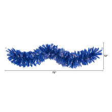Load image into Gallery viewer, 6&#39; Blue Artificial Christmas Garland with 50 Warm White Lights
