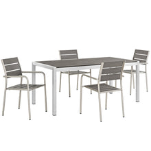 Load image into Gallery viewer, Shore 5 Piece Outdoor Patio Aluminum Dining Set by Modway
