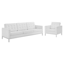 Load image into Gallery viewer, Loft Tufted Upholstered Faux Leather Sofa and Armchair Set by Modway
