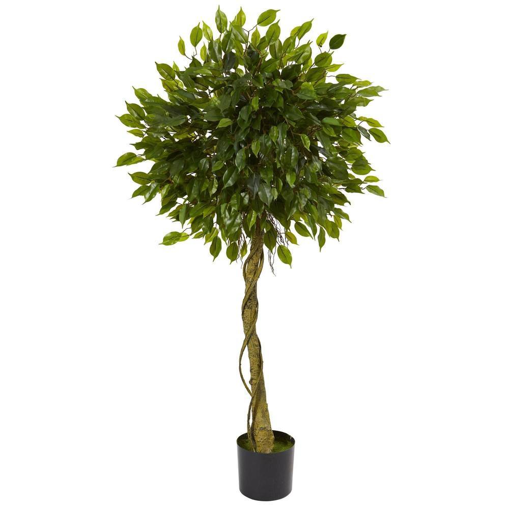 Nearly Natural 5' Ficus Artificial Topiary Tree Uv Resistant (Indoor/Outdoor)