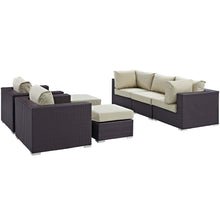 Load image into Gallery viewer, Convene 7 Piece Outdoor Patio Sectional Set by Modway
