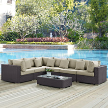 Load image into Gallery viewer, Conway Outdoor Patio Wicker Rattan 5-Piece Sectional Sofa Furniture Set
