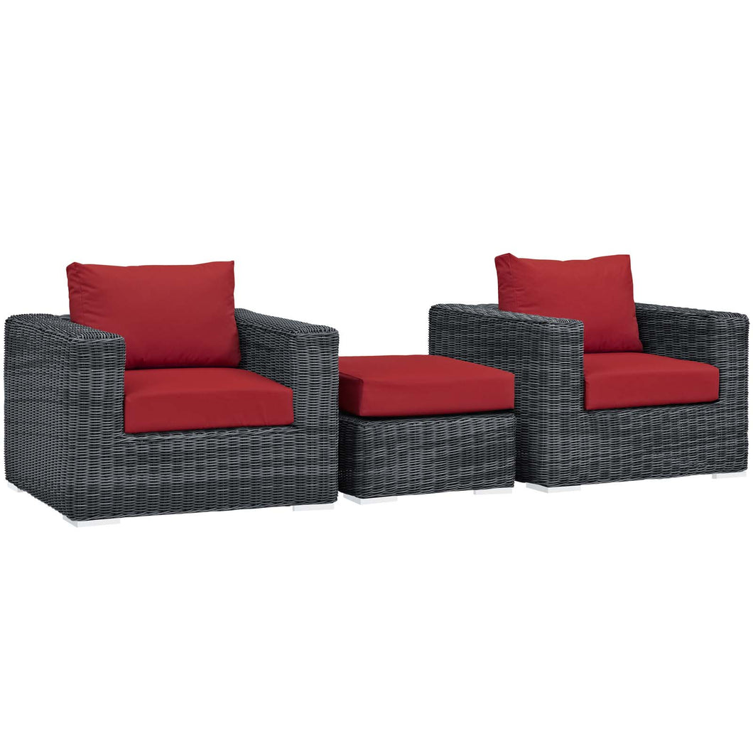 Summon 3 Piece Outdoor Patio Sunbrella¨ Sectional Set by Modway