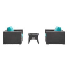 Load image into Gallery viewer, Convene 3 Piece Set Outdoor Patio with Fire Pit by Modway
