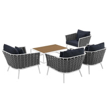 Load image into Gallery viewer, Stance 5 Piece Outdoor Patio Aluminum Sectional Sofa Set by Modway
