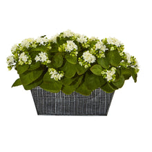 Load image into Gallery viewer, 14&quot; Kalanchoe Artificial Plant in Black Embossed Planter
