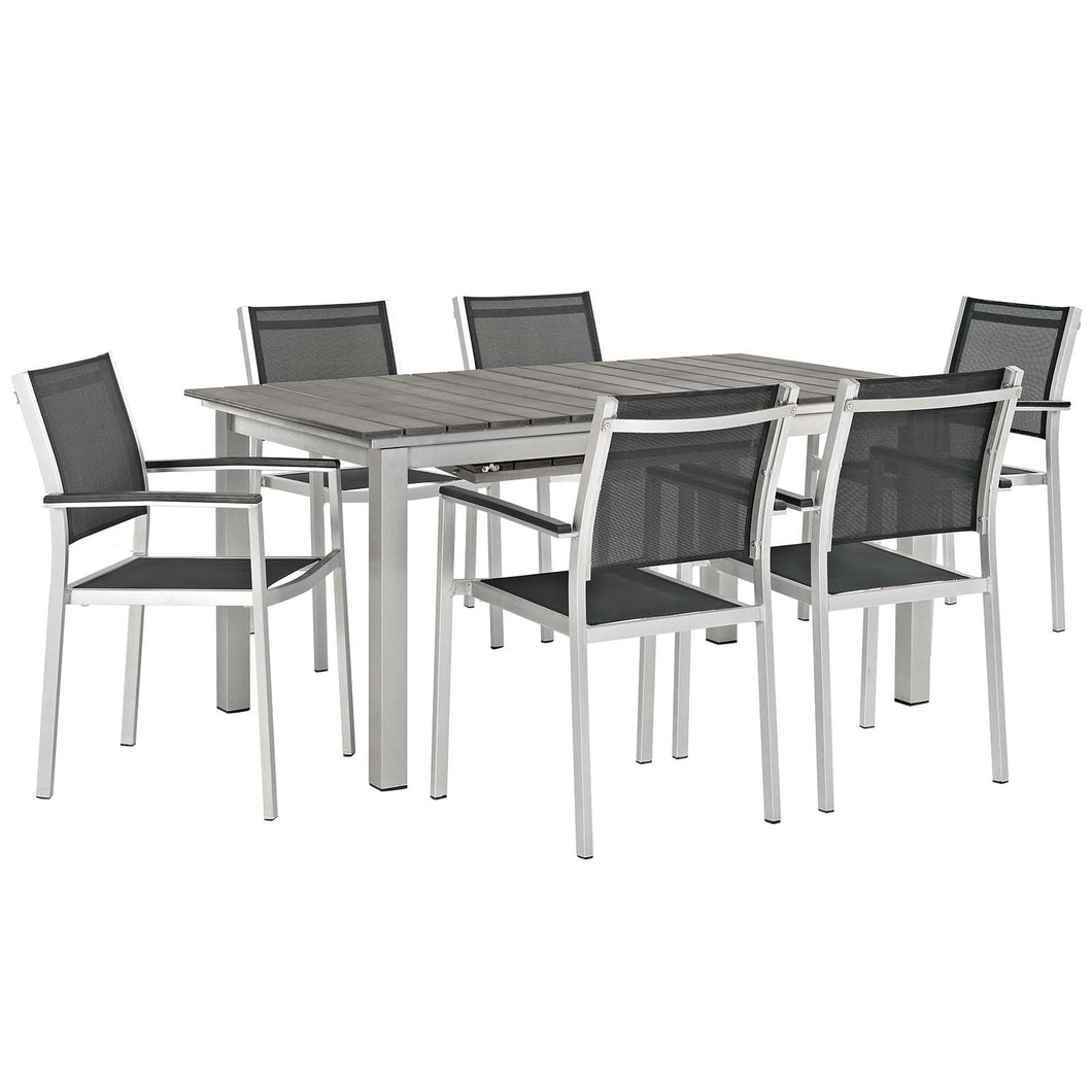 Shore 7 Piece Outdoor Patio Aluminum Dining Set by Modway