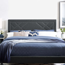 Load image into Gallery viewer, Reese Nailhead Upholstered Linen Fabric Full / Queen Headboard by Modway
