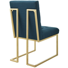 Load image into Gallery viewer, Privy Gold Stainless Steel Upholstered Fabric Dining Accent Chair by Modway
