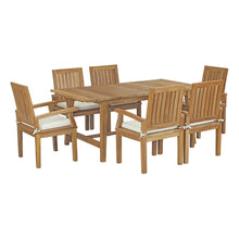 Load image into Gallery viewer, Marina 7 Piece Outdoor Patio Teak Dining Set by Modway
