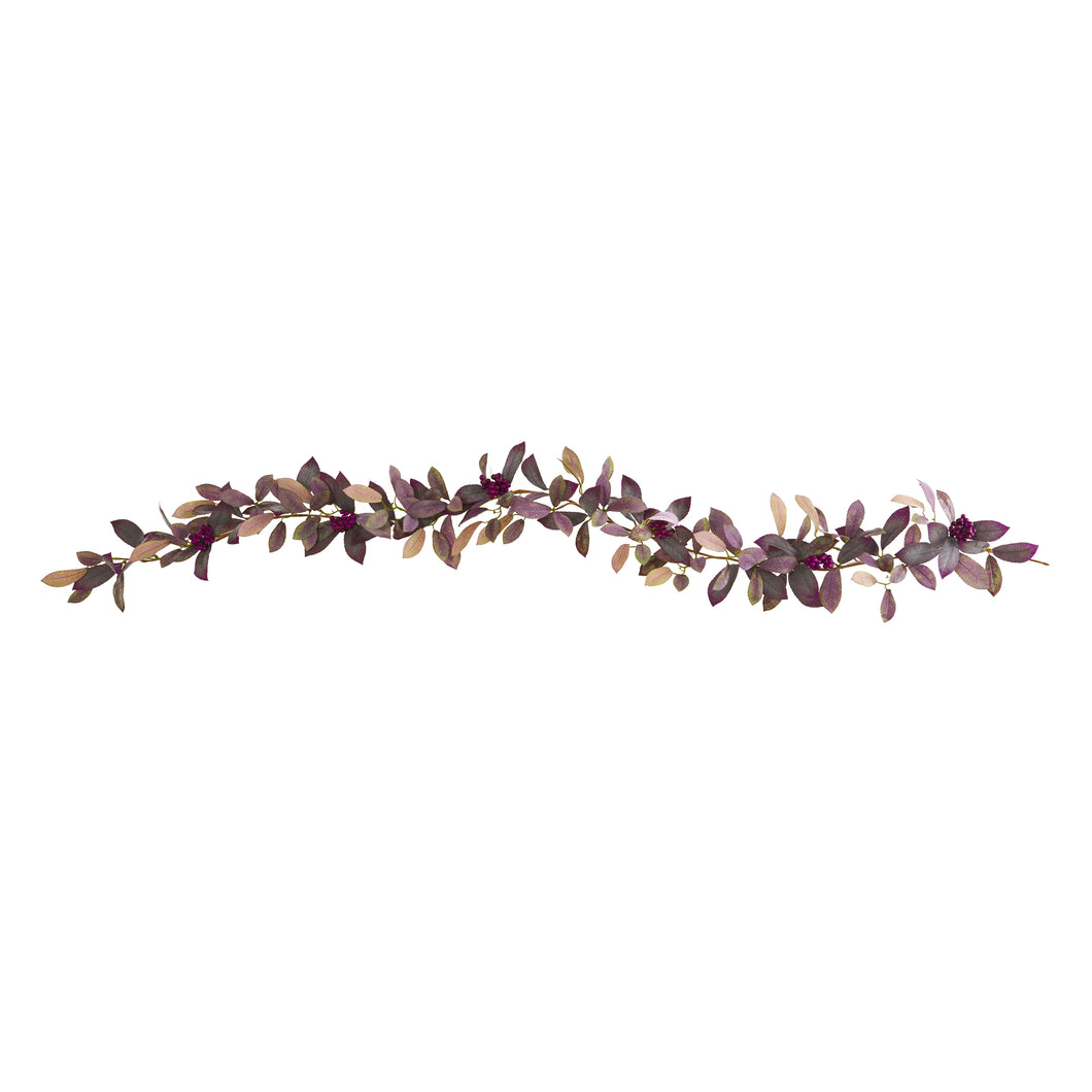 6' Fall Laurel Leaf with Berries Artificial Garland (Set of 2)