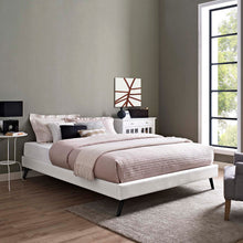 Load image into Gallery viewer, Loryn Vinyl King Bed Frame with Round Splayed Legs by Modway
