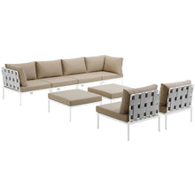 Load image into Gallery viewer, Harmony 8 Piece Outdoor Patio Aluminum Sectional Sofa Set by Modway
