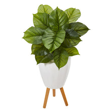 Load image into Gallery viewer, 37&quot; Large Philodendron Artificial Plant in White Planter with Stand
