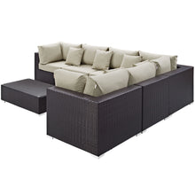 Load image into Gallery viewer, Conway Outdoor Patio Wicker Rattan 5-Piece Sectional Sofa Furniture Set
