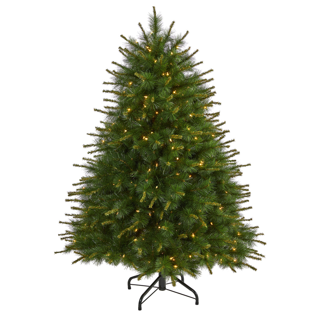 5' New England Pine Artificial Christmas Tree with 200 Clear Lights