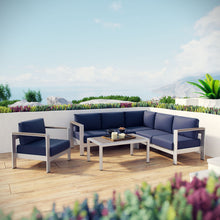Load image into Gallery viewer, Shore 5 Piece Outdoor Patio Aluminum Sectional Sofa Set by Modway
