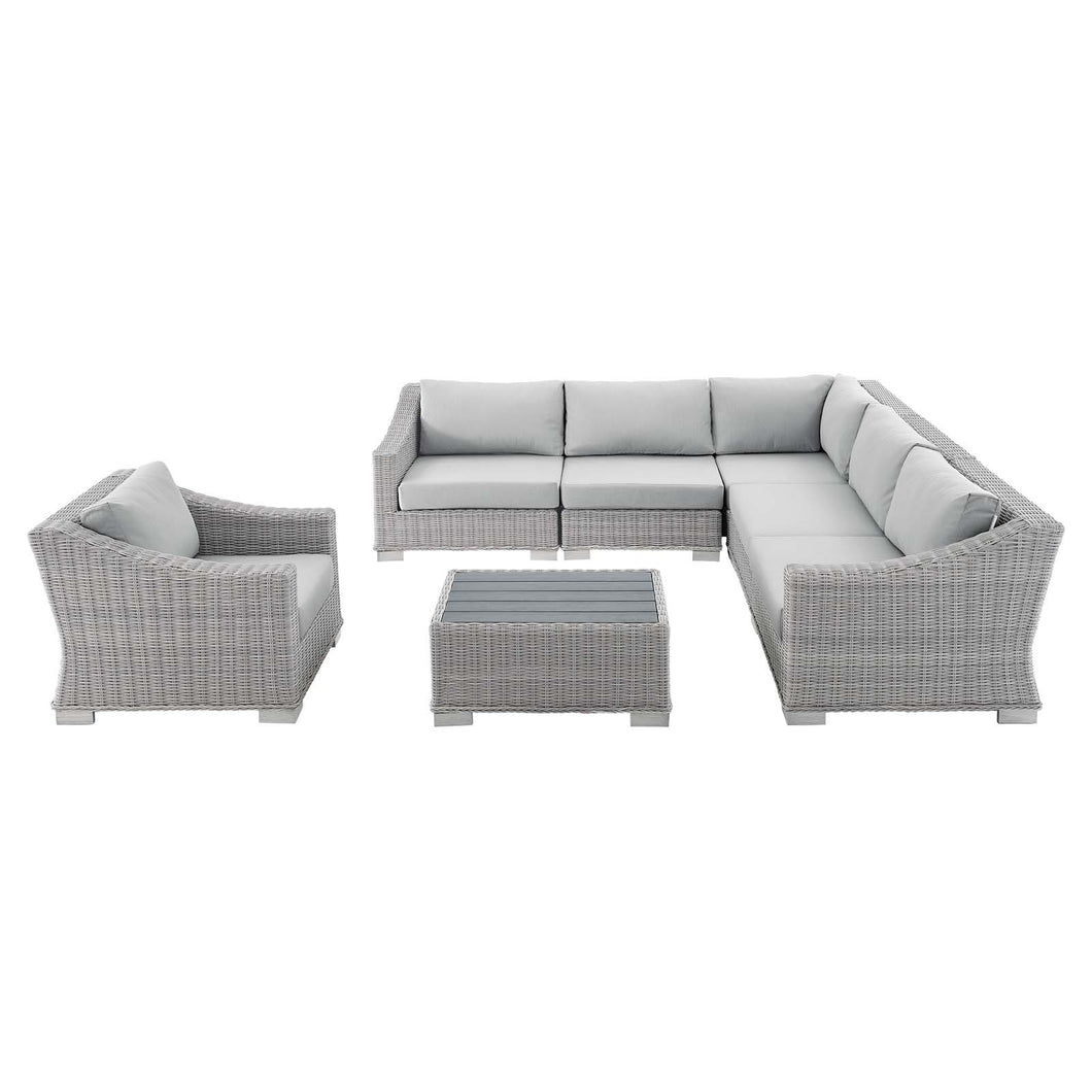 Conway Sunbrella¨ 7-Piece Sectional Sofa Set in Light Gray Gray