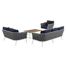 Load image into Gallery viewer, Stance 4 Piece Outdoor Patio Aluminum Sectional Sofa Set by Modway
