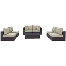 Load image into Gallery viewer, Convene 7 Piece Outdoor Patio Sectional Set by Modway
