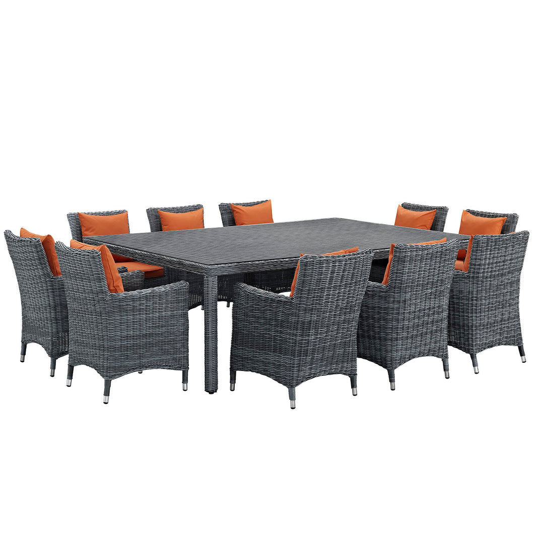 Summon 11 Piece Outdoor Patio Sunbrella¨ Dining Set by Modway
