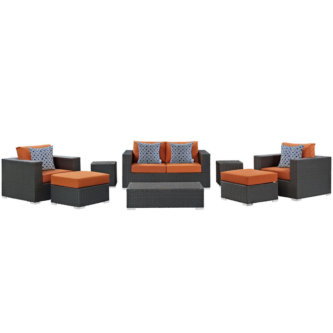 Sojourn 8 Piece Outdoor Patio Sunbrella¨ Sectional Set by Modway