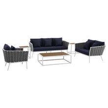 Load image into Gallery viewer, Stance 6 Piece Outdoor Patio Aluminum Sectional Sofa Set by Modway
