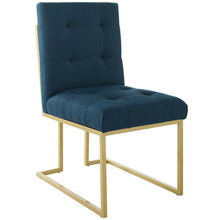 Load image into Gallery viewer, Privy Gold Stainless Steel Upholstered Fabric Dining Accent Chair Set of 2 by Modway
