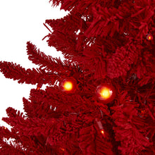 Load image into Gallery viewer, 4&#39; Red Flocked Fraser Fir Artificial Christmas Tree
