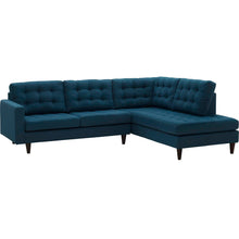 Load image into Gallery viewer, Empress 2 Piece Upholstered Fabric Right Facing Bumper Sectional by Modway
