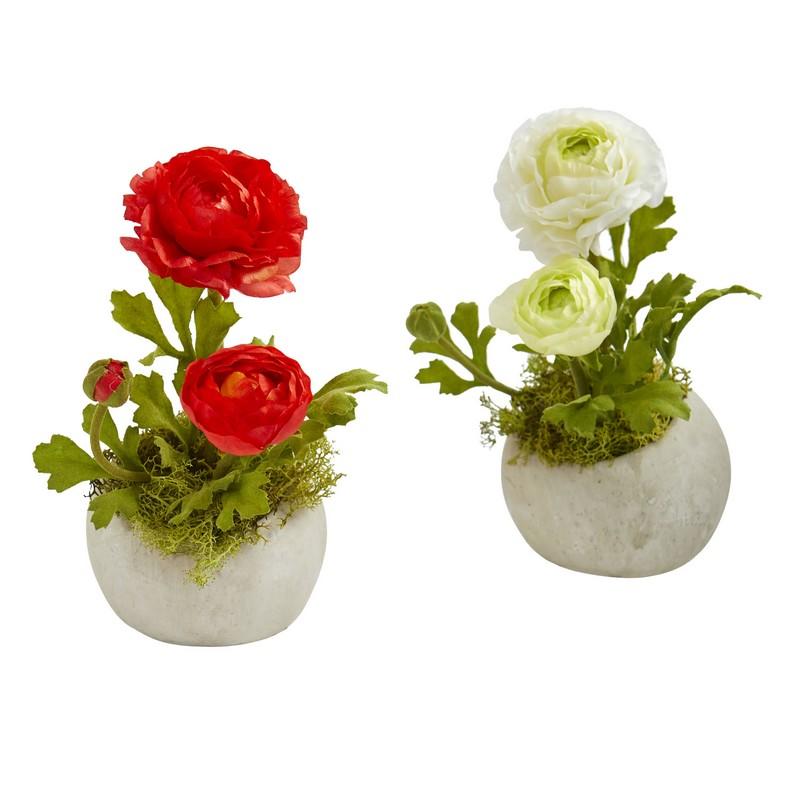 Ranunculus Artificial Arrangement (Set of 2)