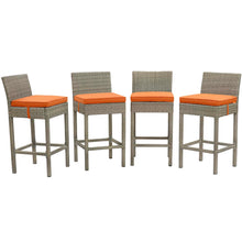 Load image into Gallery viewer, Conduit Outdoor Patio Wicker Rattan Bar Stool Set of 4 by Modway
