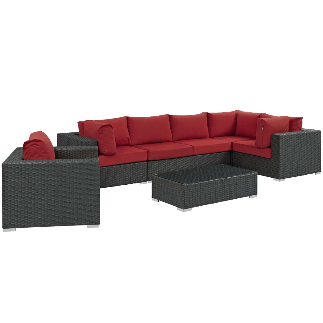 Sojourn 7 Piece Outdoor Patio Sunbrella¨ Sectional Set by Modway